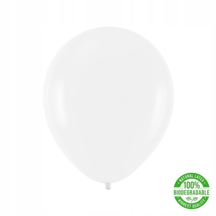 Balony BIODEGRADOWALNE białe lateks 30cm 100szt