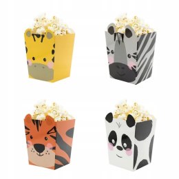 Pudełko na popcorn dzikie zwierzęta animals 4 szt