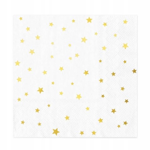 Serwetki papierowe białe złote gwiazdki chusteczki