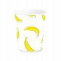 Talerzyki papierowe banany białe urodziny 18cm6szt