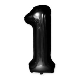 Balon CYFRA 1 czarny metaliczna URODZINY 100cm