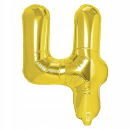 Balon CYFRA 4 złota metaliczna URODZINY 100cm
