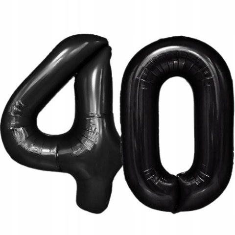 Balon CYFRA 40 czarna czterdziestka URODZINY 100cm