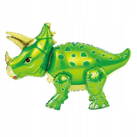 Balon foliowy Triceratops 4D ZIELONY dinozaur