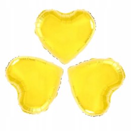 Balon foliowy serce żółte urodziny ślub 3 szt