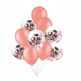 Balony gumowe 18 urodziny konfetti 3szt