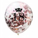 Balony gumowe 18 urodziny konfetti 3szt