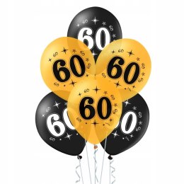 Balony gumowe 60 lat urodziny nadruk zestaw 10 szt