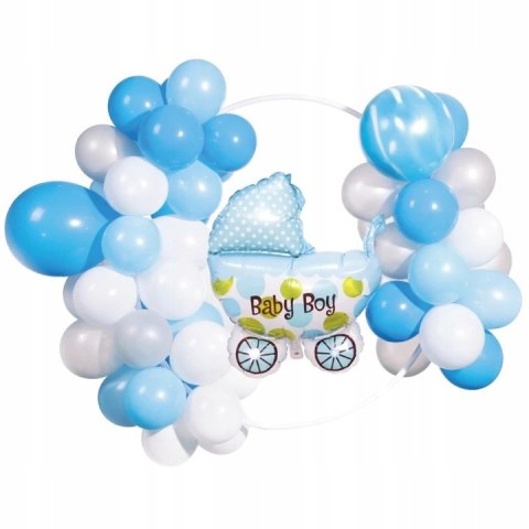 Girlanda brama balony Baby girl niebieski biały