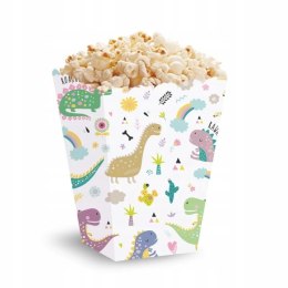 Pudełko na popcorn słodycze dinozaur urodziny 5szt