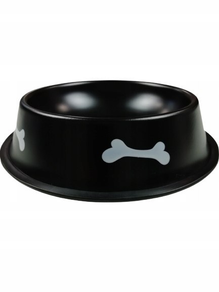 Miska dla psa metalowa nierdzewna czarna 20 x 5 cm