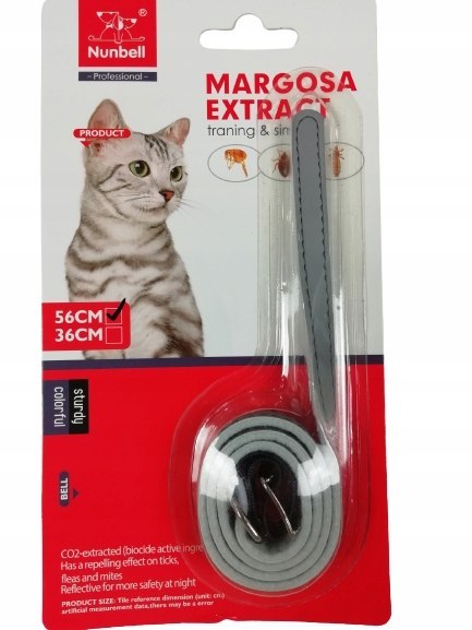 Obroża przeciwpchelna dla kota regulowana 56 cm