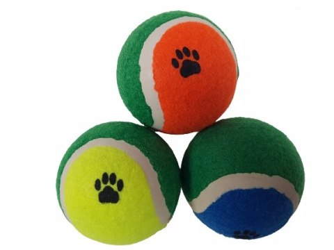 Piłka tenisowa ZESTAW 3 SZT. zabawka dla psa aport