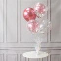 Stojak na balony patyczki ciężarek róż biały 6szt