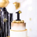 Świeczka na tort urodzinowa cyfra 1 czarna 8,8 cm