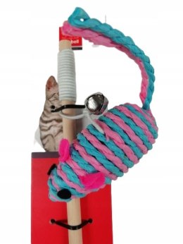 Wędka dla kota zabawka myszka z dzwoneczkiem 7cm