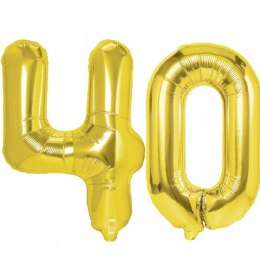 Balon CYFRA 40 złota czterdziestka URODZINY 100cm
