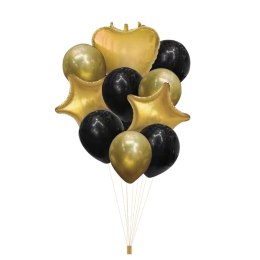 Balony czarne złote na hel i latex 30/45cm 10szt