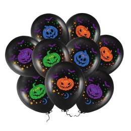 Halloween balony czarne dynie gwiazdki ZESTAW 9szt