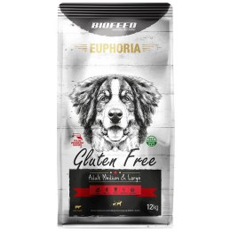 BIOFEED EUPHORIA Gluten Free Medium & Large dla psów średnich i dużych ras z wołowiną 12kg