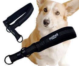 OBROŻA półzaciskowa czarna odblaskowa miękka dla psa 34-42 cm