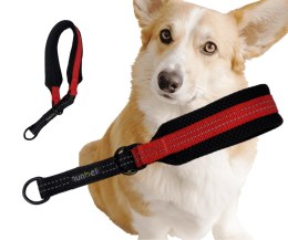 OBROŻA półzaciskowa czerwona odblaskowa miękka dla psa 24-30cm