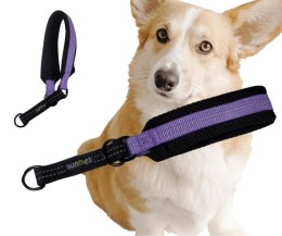 OBROŻA półzaciskowa fioletowa odblaskowa miękka dla psa 24-30cm