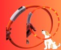 Obroża dla psa LED świecąca regulowana USB 20-72 cm pomarańczowa