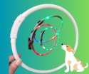 Obroża dla psa LED świecąca regulowana USB 20-72 cm różne kolory w jednej obroży