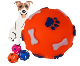 Piłka dla psa piszcząca zabawka 7,5 cm pomarańczowa