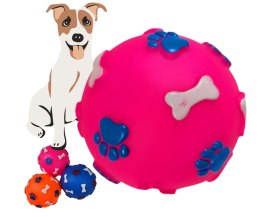 Piłka dla psa piszcząca zabawka 7,5 cm różowe
