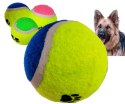 Piłka tenisowa dla psa zabawka piszcząca twarda 6 cm nieb