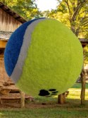Piłka tenisowa dla psa zabawka piszcząca twarda 6 cm nieb