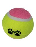 Piłka tenisowa dla psa zabawka piszcząca twarda 6 cm róż