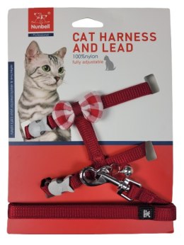 Smycz szelki dla kota psa z kokardą dzwonek 120cm