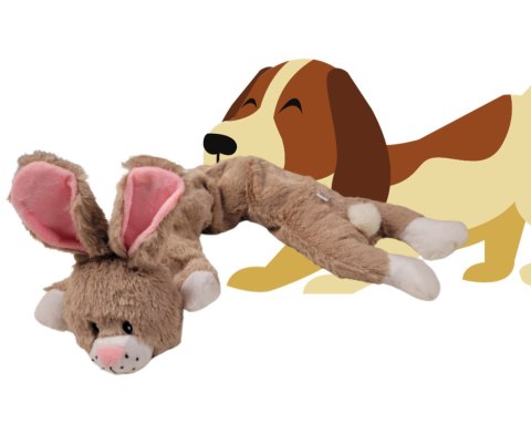 Zabawka dla psa piszcząca pluszowa długa zając70cm