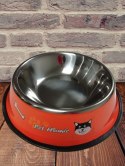 Miska metalowa dla psa i kota 500 ml pomarańczowa
