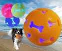 Piłka dla psa świecąca gumowa zabawka 7 cm pomarańczowa