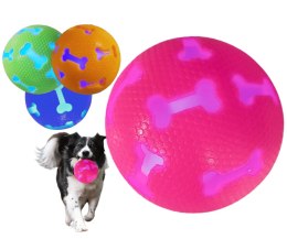 Piłka dla psa świecąca gumowa zabawka 7 cm różówa