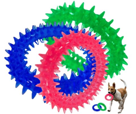 Zabawka dla psa piszcząca kółko ring opona mała 8,5 cm mix