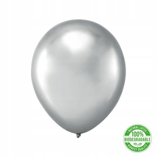 Balony srebrne zestaw 100 szt na wesela bio